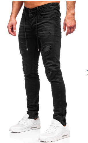Czarne spodnie jeansowe męskie regular fit