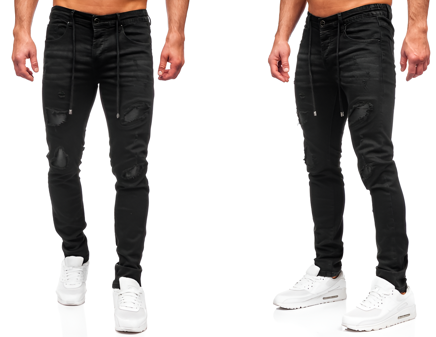 Czarne spodnie jeansowe męskie regular fit