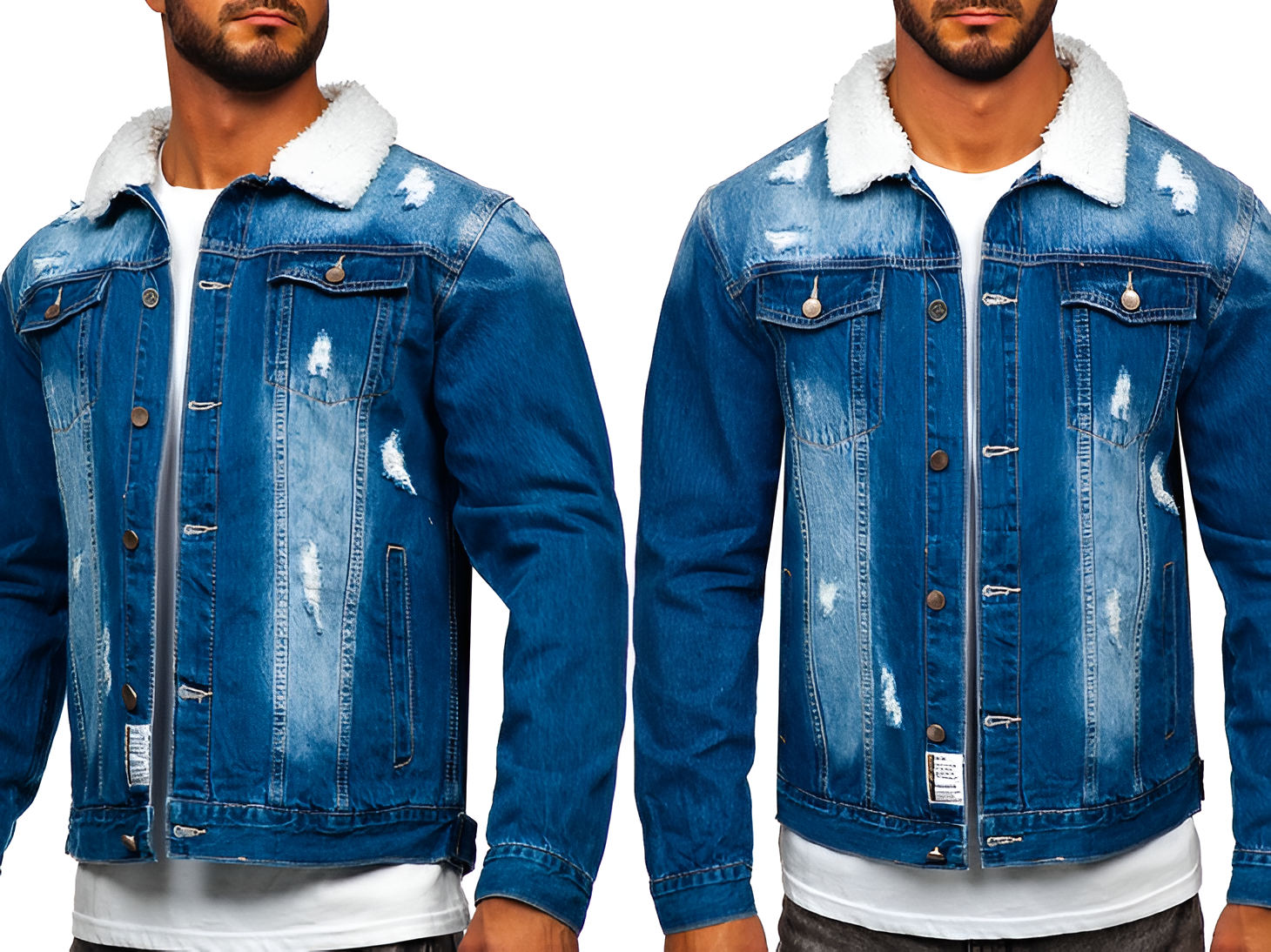 Granatowa jeansowa kurtka męska typu trucker