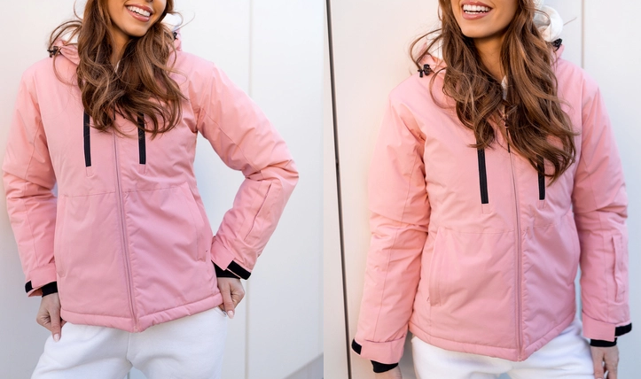 Czerwona kurtka zimowa damska sportowa