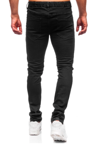 Czarne spodnie jeansowe męskie regular fit