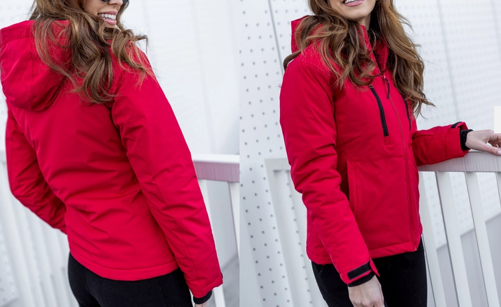 Czerwona kurtka zimowa damska sportowa