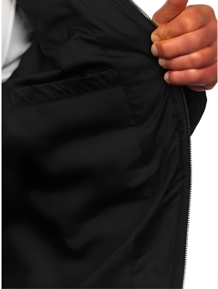 Czarna pikowana kurtka męska zimowa