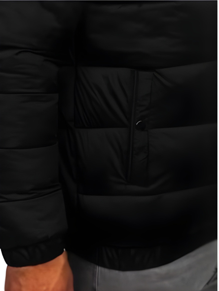 Czarna pikowana kurtka męska zimowa