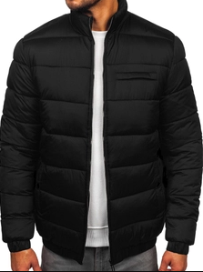 Czarna pikowana kurtka męska zimowa