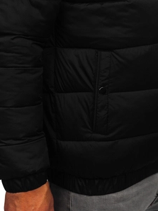 Czarna pikowana kurtka męska zimowa