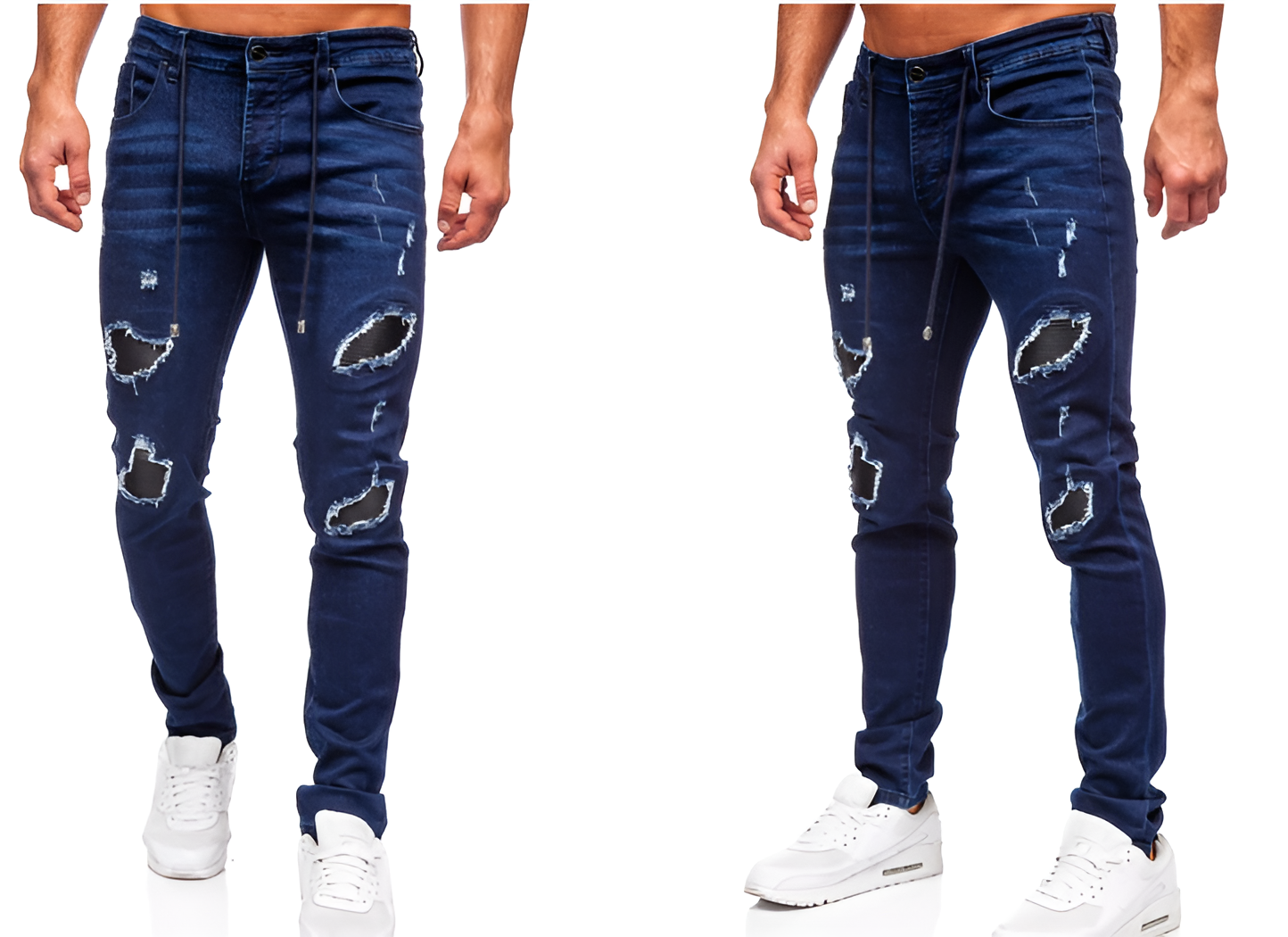 Czarne spodnie jeansowe męskie regular fit